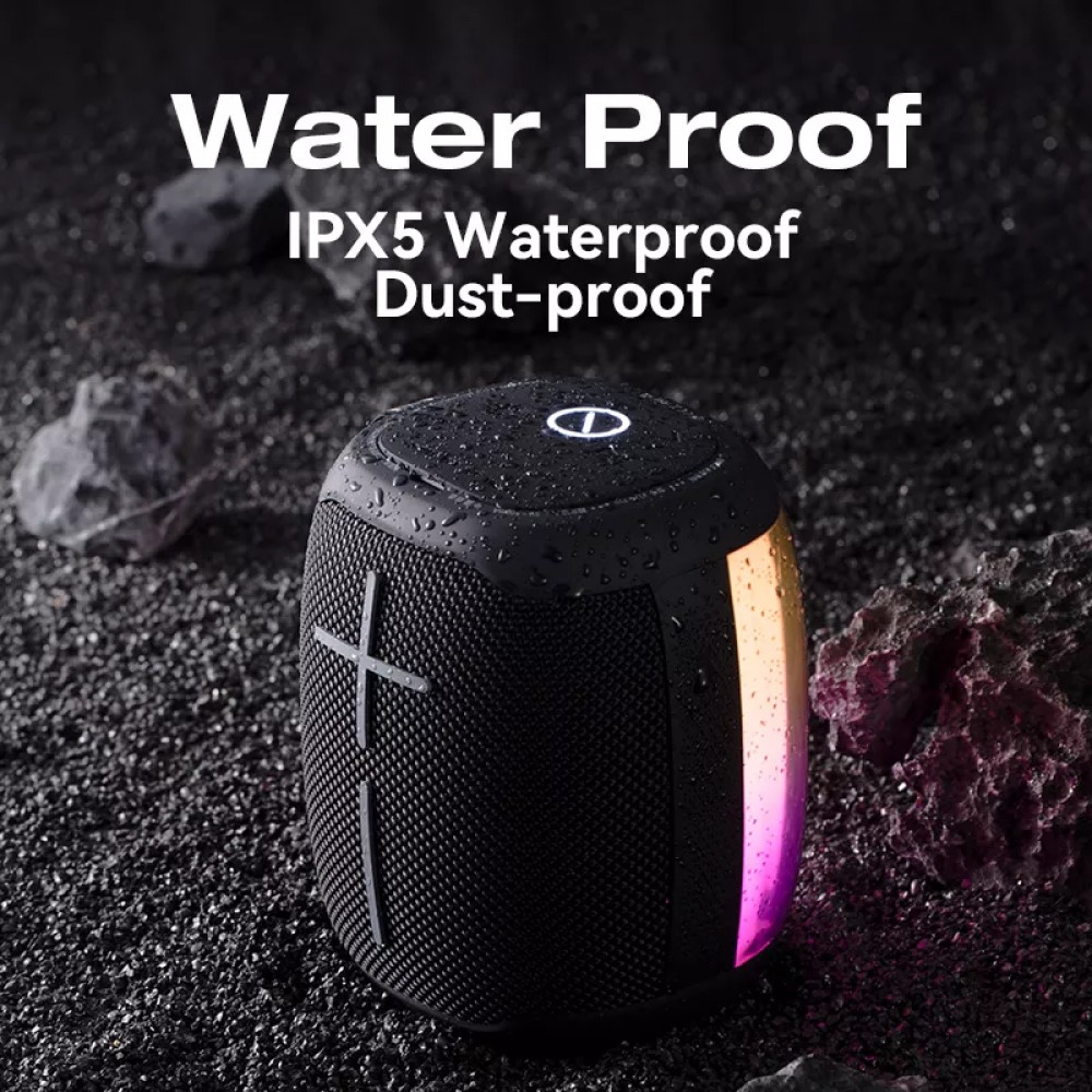 Enceintes Bluetooth LED lumineuses portable sans fil puissant Sanag V12S Pro avec dos en plastique fumé transparent - Noir