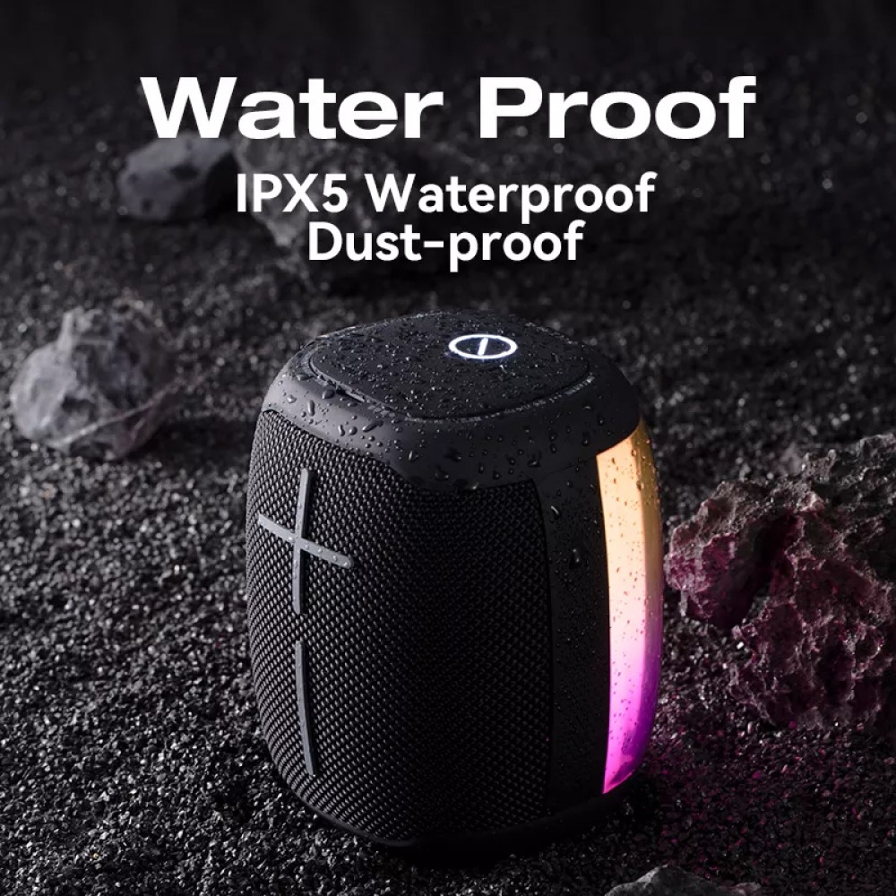 Bluetooth-Lautsprecher LED Leuchtender tragbarer kabelloser Sanag V12S Pro transparenter Kunststoffrückseite - Schwarz