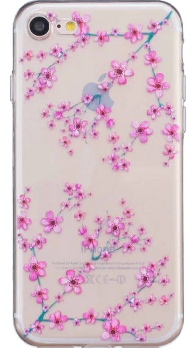 Hülle iPhone 7 / 8 / SE (2020, 2022) - Japan Flower Transparent