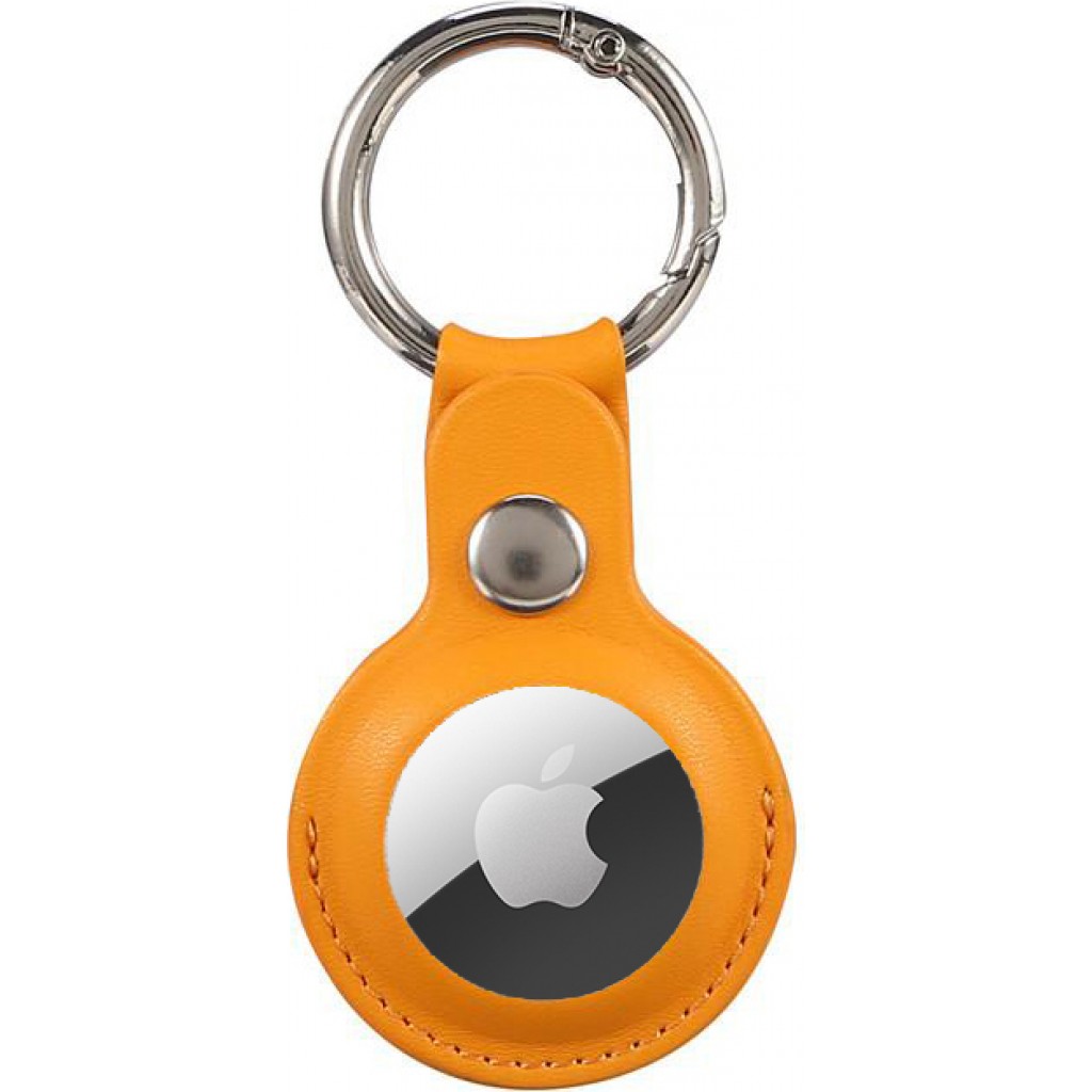 TORRO Porte Clé AirTag Cuir Véritable Noir - Anneau Métal Brossé