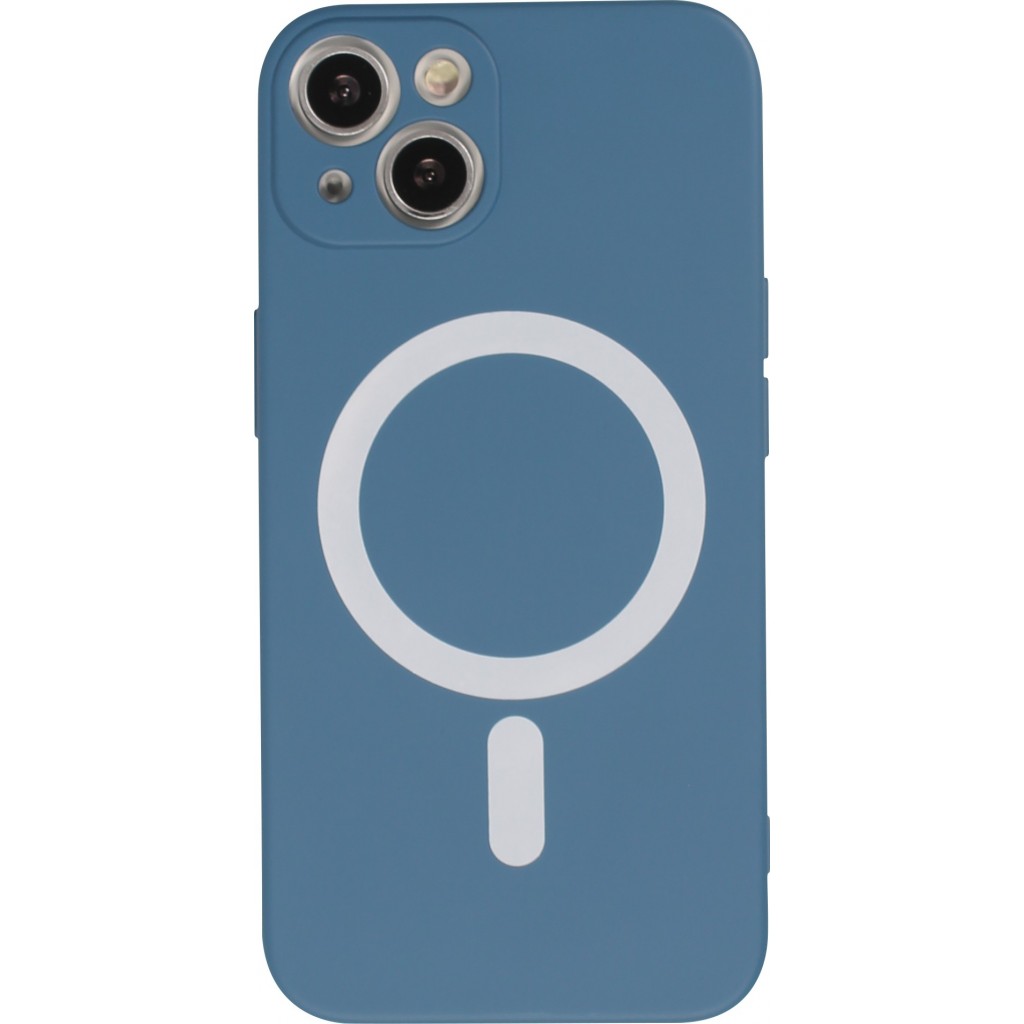 Pochette iPhone 13/14 normal Coque Souple TPU, Protection de camera, Porte- cartes,Couleur Bleu –