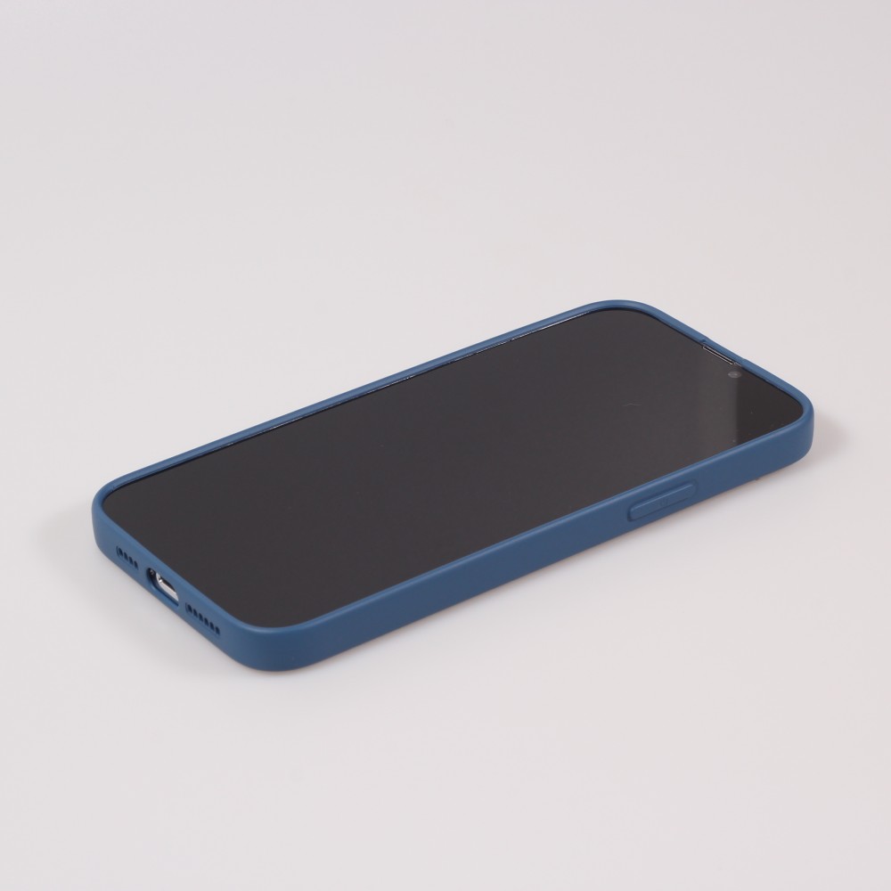 Housse iPhone 15 Plus - Coque en silicone souple avec MagSafe et protection pour caméra - Bleu foncé