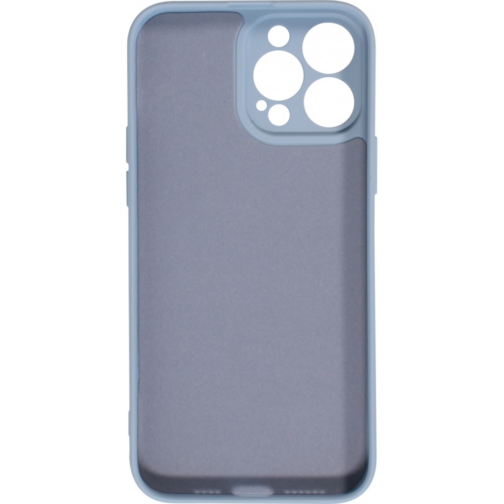 iPhone 13 Case Hülle - Soft-Shell silikon cover mit MagSafe und Kameraschutz - Blau grau