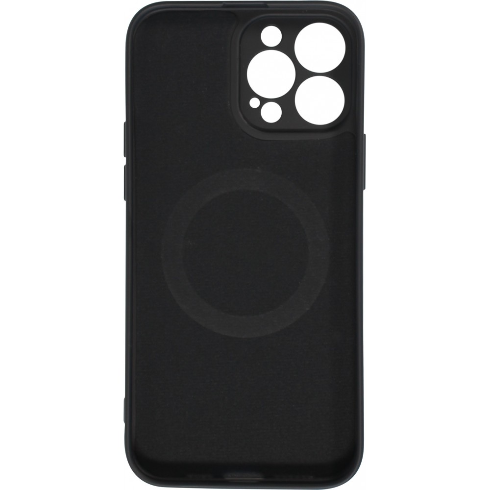 Housse iPhone 7 / 8 / SE (2020, 2022) - Coque en silicone souple avec MagSafe et protection pour caméra - Noir