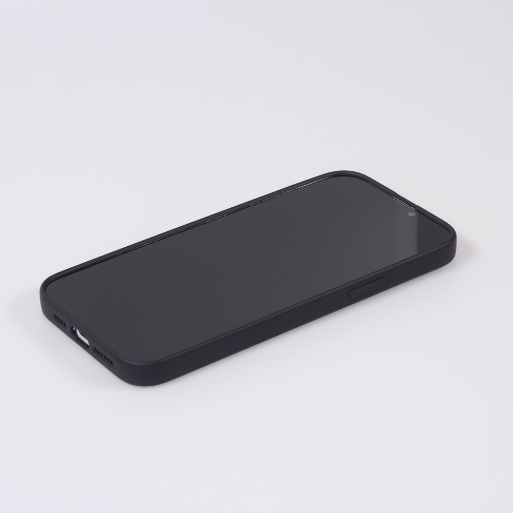 iPhone 12 Case Hülle - Soft-Shell silikon cover mit MagSafe und Kameraschutz - Schwarz