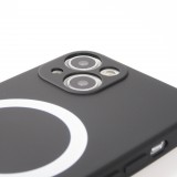 iPhone 12 Case Hülle - Soft-Shell silikon cover mit MagSafe und Kameraschutz - Schwarz