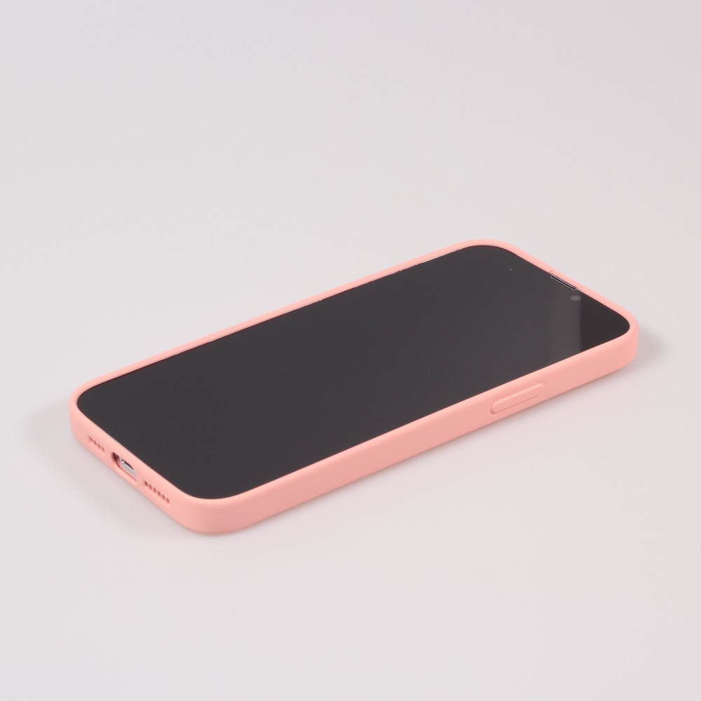 Housse iPhone 15 - Coque en silicone souple avec MagSafe et protection pour caméra - Rose