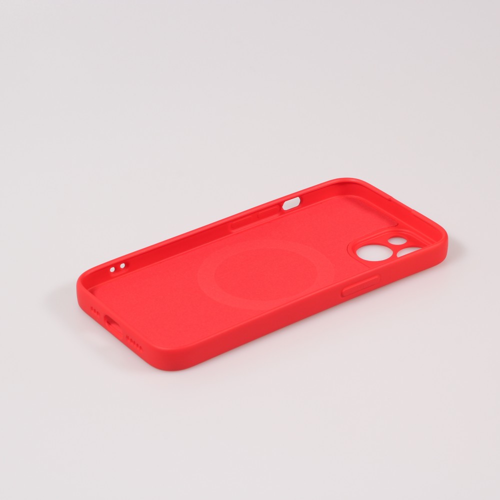 iPhone 15 Plus Case Hülle - Soft-Shell silikon cover mit MagSafe und Kameraschutz - Rot