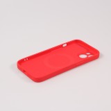 iPhone 15 Plus Case Hülle - Soft-Shell silikon cover mit MagSafe und Kameraschutz - Rot