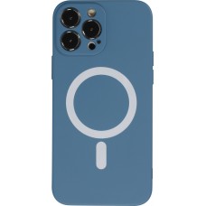 Housse iPhone 15 Pro Max - Coque en silicone souple avec MagSafe et protection pour caméra - Bleu