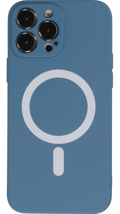 Housse iPhone 13 Pro - Coque en silicone souple avec MagSafe et protection pour caméra - Bleu