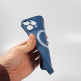 iPhone 13 Pro Case Hülle - Soft-Shell silikon cover mit MagSafe und Kameraschutz - Blau