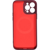 iPhone 15 Pro Case Hülle - Soft-Shell silikon cover mit MagSafe und Kameraschutz - Bordeaux
