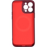 Housse iPhone 15 Pro Max - Coque en silicone souple avec MagSafe et protection pour caméra - Bordeaux