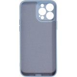 iPhone 15 Pro Case Hülle - Soft-Shell silikon cover mit MagSafe und Kameraschutz - Blau grau