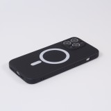 iPhone 13 Pro Case Hülle - Soft-Shell silikon cover mit MagSafe und Kameraschutz - Schwarz