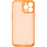 Housse iPhone 13 Pro Max - Coque en silicone souple avec MagSafe et protection pour caméra - Orange