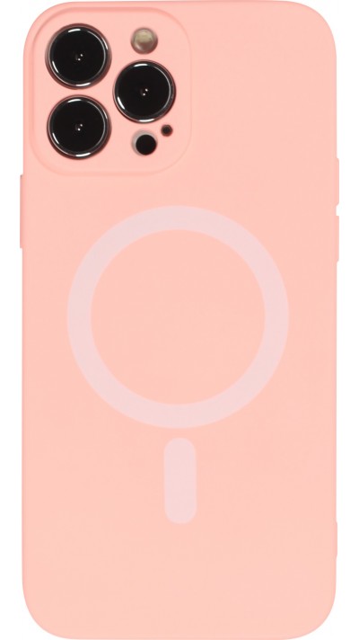 iPhone 15 Pro Max Case Hülle - Soft-Shell silikon cover mit MagSafe und Kameraschutz - Rosa