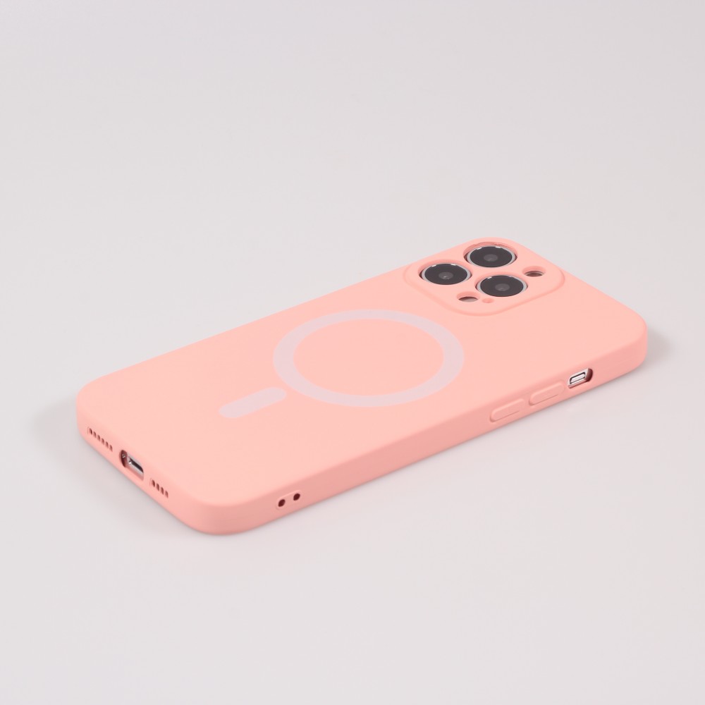 iPhone 15 Pro Max Case Hülle - Soft-Shell silikon cover mit MagSafe und Kameraschutz - Rosa