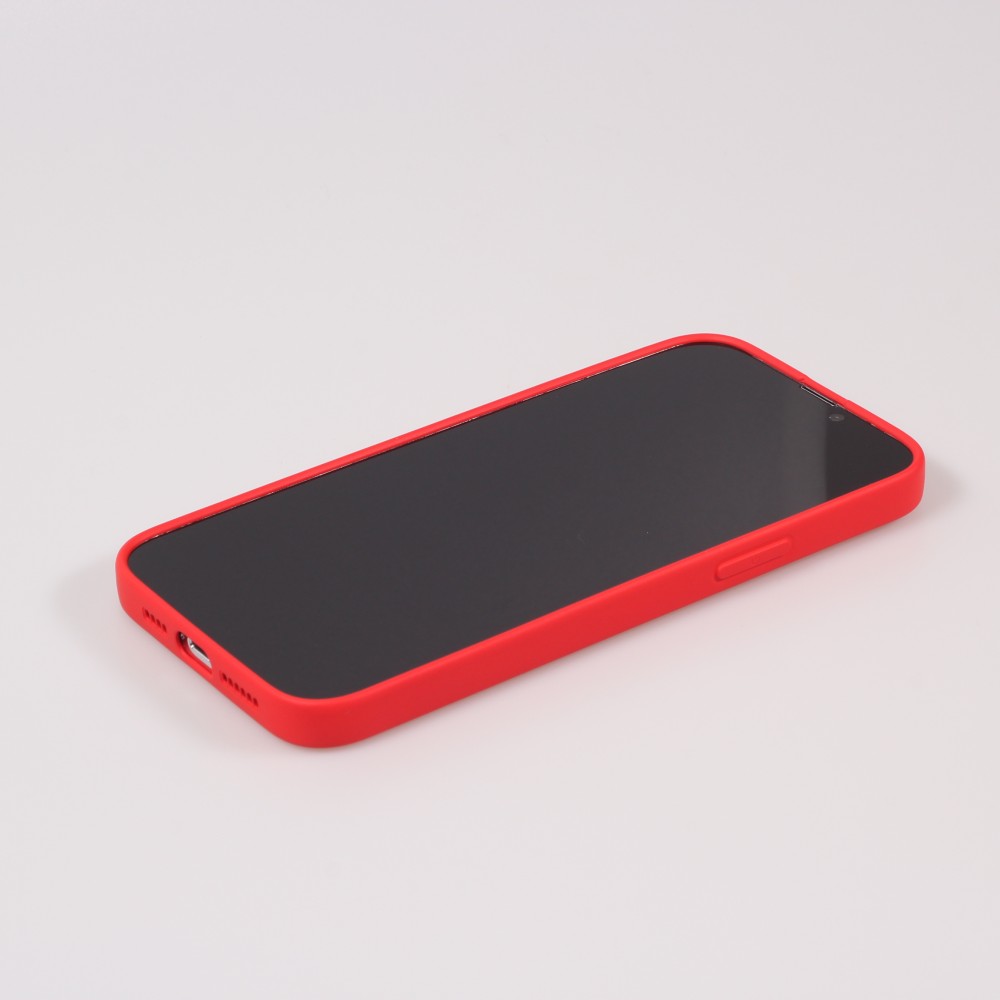 Housse iPhone 15 Pro - Coque en silicone souple avec MagSafe et protection pour caméra - Rouge