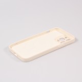Housse iPhone 15 Pro - Coque en silicone souple avec MagSafe et protection pour caméra - Vanille