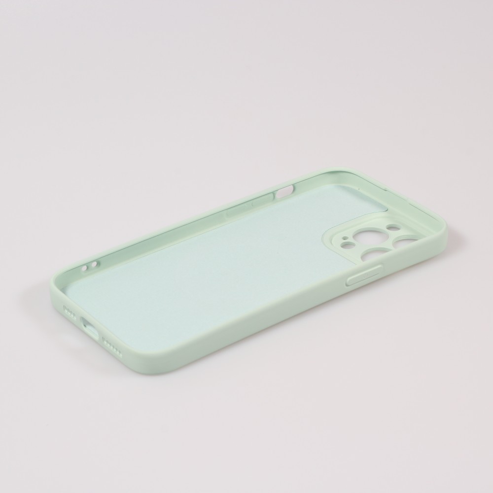 Housse iPhone 15 Pro - Coque en silicone souple avec MagSafe et protection pour caméra - Vert clair