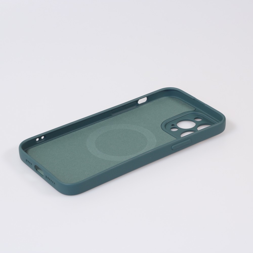 iPhone 13 Pro Max Case Hülle - Soft-Shell silikon cover mit MagSafe und Kameraschutz - Dunkelgrün