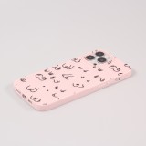 iPhone 13 Pro Max Case Hülle - Gummi Cover funny Cartoon Brüste Tattoo - Rosa