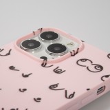 iPhone 13 Pro Max Case Hülle - Gummi Cover funny Cartoon Brüste Tattoo - Rosa