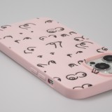 iPhone 13 Pro Max Case Hülle - Gummi Cover funny Cartoon Brüste Tattoo - Rosa