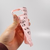 iPhone 13 Pro Max Case Hülle - Gummi Cover funny Cartoon Brüste Tattoo - Rosa