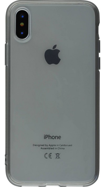 Coque iPhone X / Xs - Gel transparent - Gris