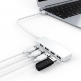 Hub USB à 4 ports Multiport Highspeed extra plat 4x USB-A / PC / Laptop / TV multiprise - Blanc