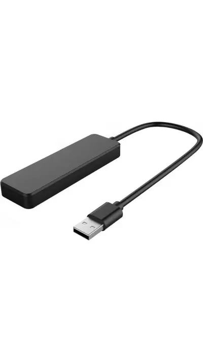 4-Port USB Hub Highspeed Multiport extra flach 4x USB-A / PC / Laptop / TV Multistecker - Schwarz