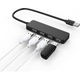 Hub USB à 4 ports Multiport Highspeed extra plat 4x USB-A / PC / Laptop / TV multiprise - Noir