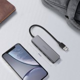 Hub USB Ugreen 4x USB3.2 haute performance transfert rapide 5Gbps avec connecteur d'alimentation micro USB - Gris