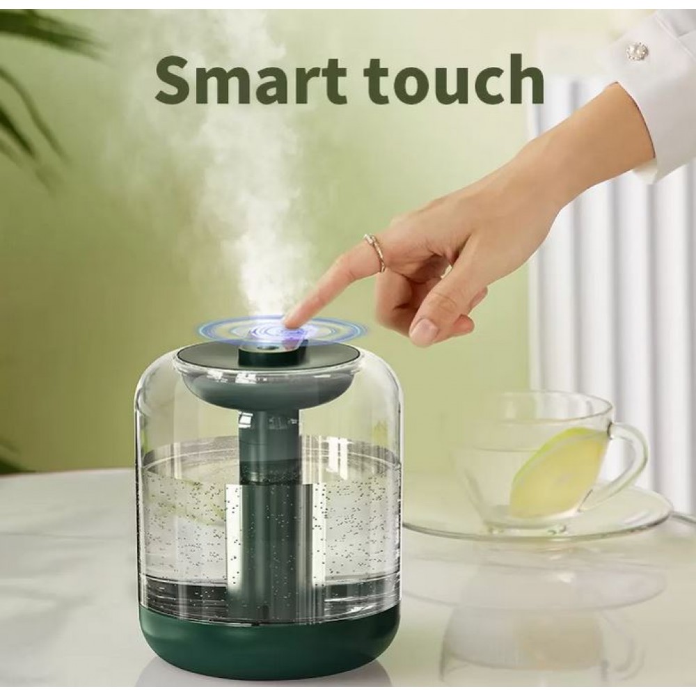 Humidificateur 1000 ml Diffuseur d'huile essentielle avec lumière LED et réservoir d'eau transparent - Vert