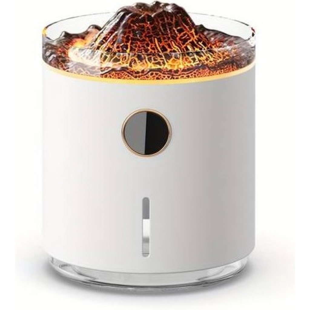 Humidificateur D'Air Volcan & Méduse Avec LED 7 Couleurs - Double Brume, Télécommande, USB-C - Pour Chambre Et Bureau - Noir