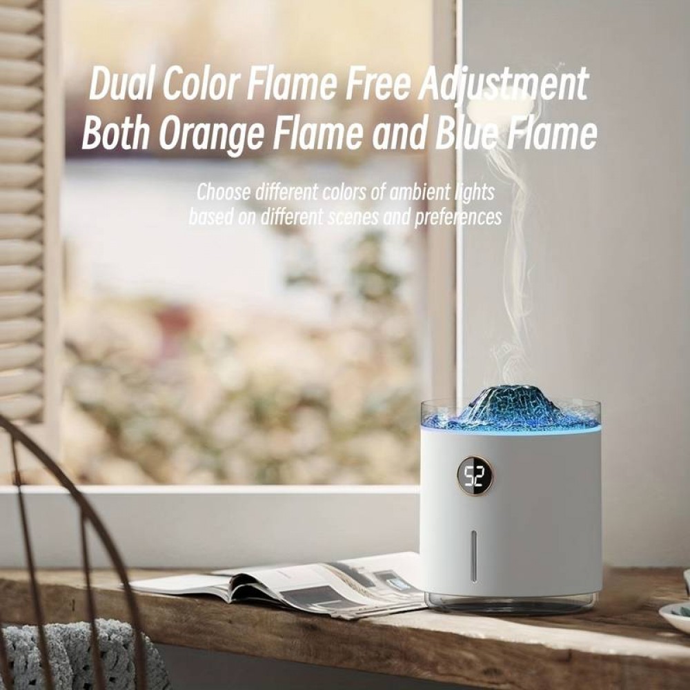 Humidificateur Volcan-Flame diffuseur d'arômes avec affichage digital &  flamme LED - Blanc - Acheter sur PhoneLook