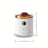 Humidificateur Volcan-Flame diffuseur arômes avec affichage digital & flamme LED - Noir