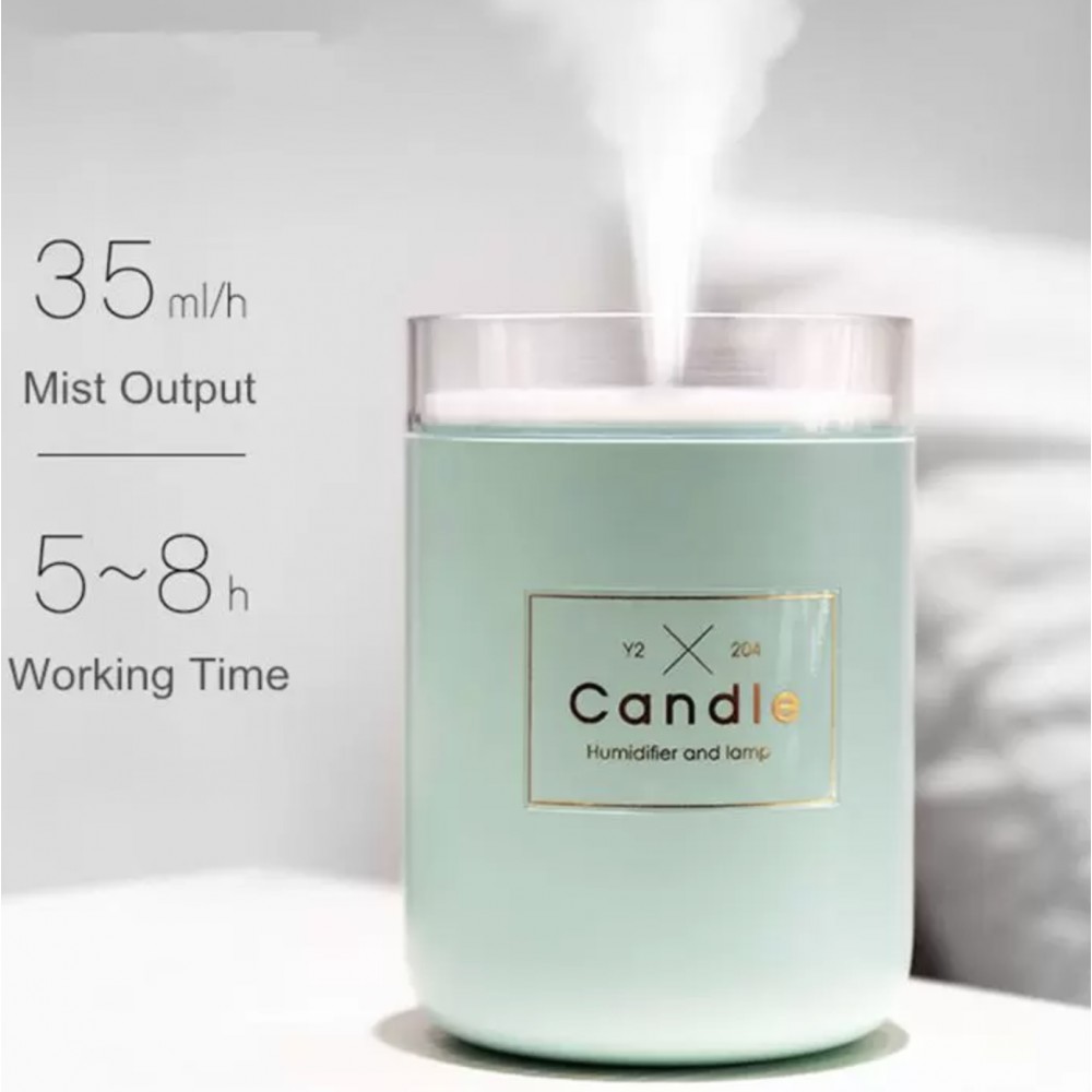 Kompakter Luftbefeuchter Candle - Duftspender für Wohnzimmer / Büro / Badezimmer - Türkis
