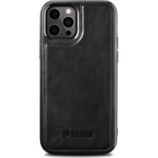 Coque iPhone 12 Pro Max - ICARER cuir véritable Oil Wax Premium - Noir