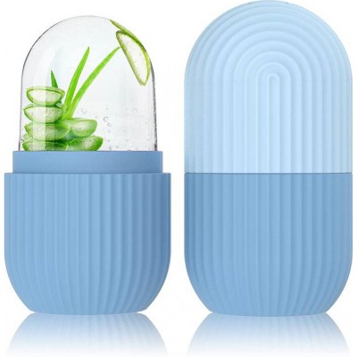 Ice face rouleau de massage facial cryothérapie en silicone outil de soin et massage de la peau - Bleu