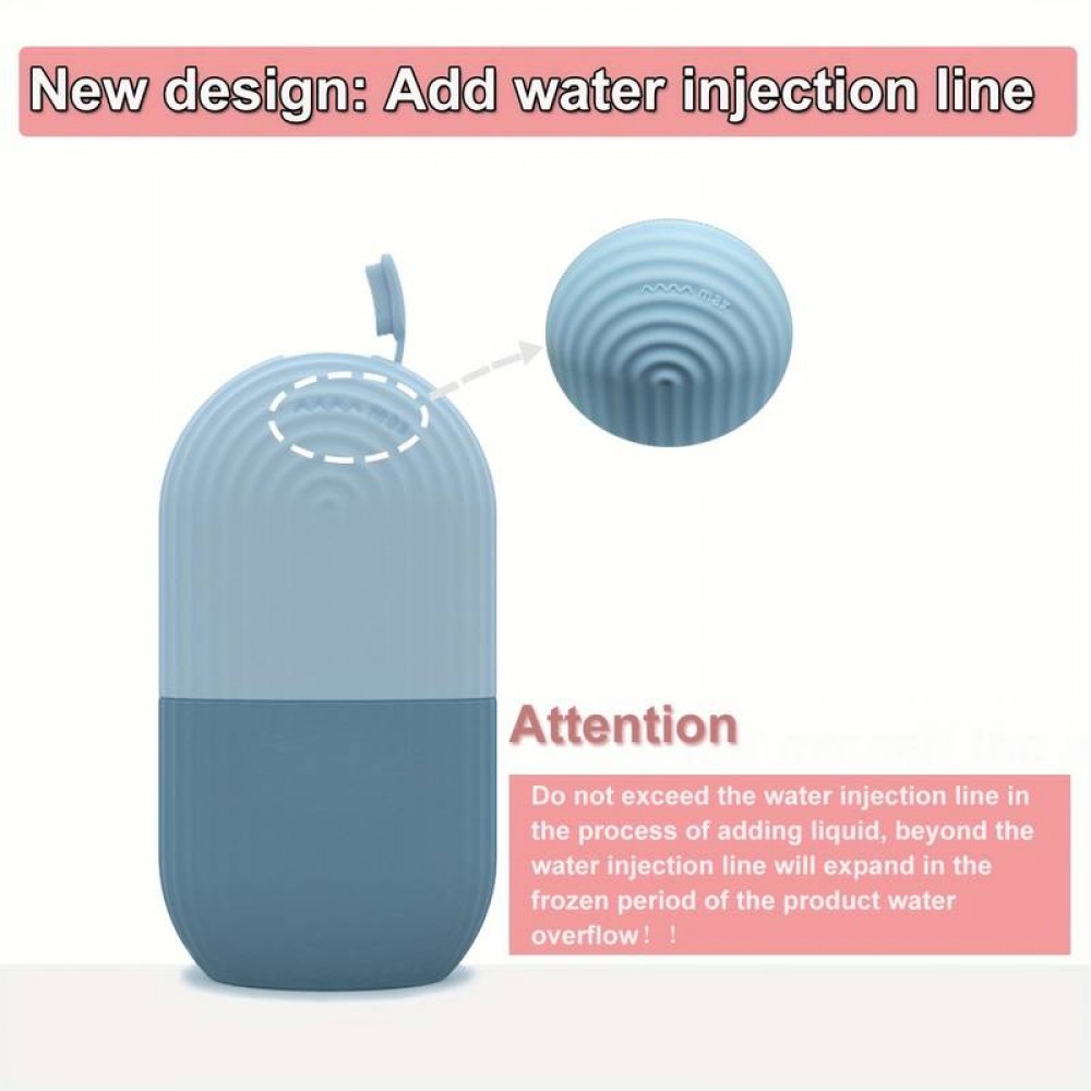 Ice face rouleau de massage facial cryothérapie en silicone outil de soin et massage de la peau - Noir