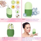 Ice face rouleau de massage facial cryothérapie en silicone outil de soin et massage de la peau - Vert