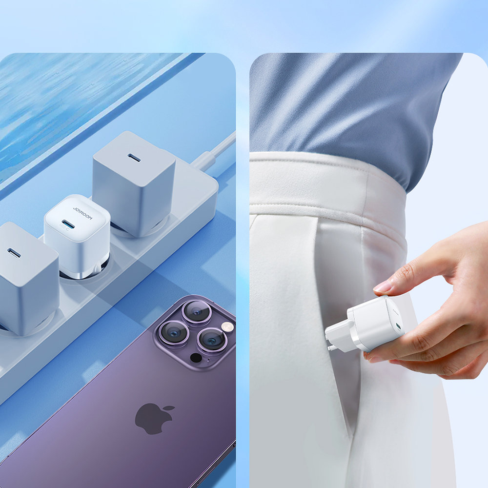 JOYROOM Mini USB-C Ladegerät 20W PowerDelivery fast charger + USB-C zu Lightning Ladekabel - Weiss