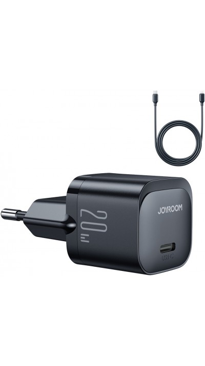 JOYROOM Mini USB-C Ladegerät 20W PowerDelivery fast charger + USB-C zu Lightning Ladekabel - Schwarz