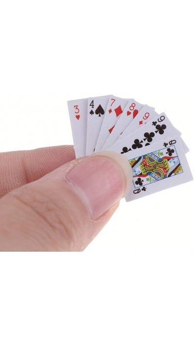 Jeu de cartes miniatures - Idée cadeau amusante pour les fêtes et les anniversaires - Cartes de poker miniatures