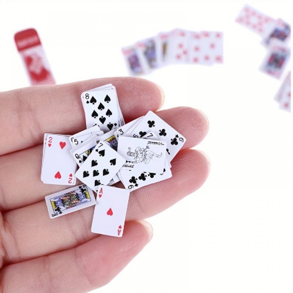 Miniatur Pokerkarten Set - Lustige Geschenkidee für Party und Geburtstage - Pokerkarten im Miniaturformat