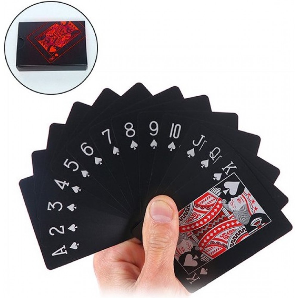 Jeu de cartes poker - Black Diamond Cartes étanches et résistantes en PVC - Mat - Noir